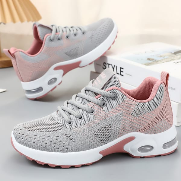 Sports shoes for women, new women's shoes, summer casual breathable lace up air cushion running shoes for women
