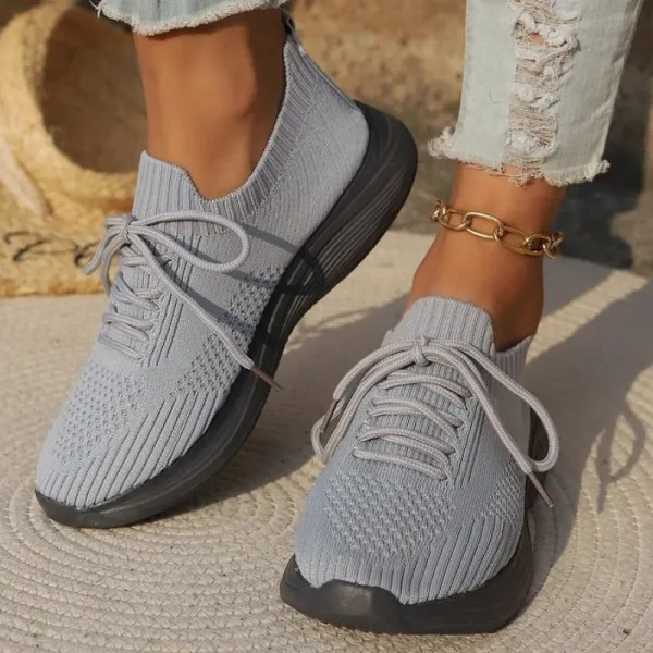 Women Mesh Breathable Casual Sneakers Lace-up Vulcanized Shoes Ladies Platform Sneakers Female Shoes Plus Size Zapatos De Mujer