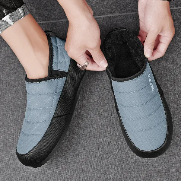 New Men's Casual Shoes Plush Warm Comfort Fleece Cotton Shoes Lightweight Slip-on Thick-soled Shoes Sneakers Zapatos De Hombre