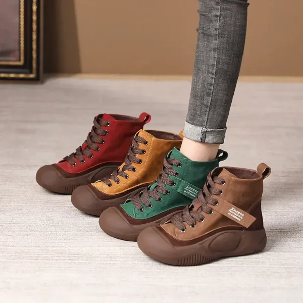 Women's Sports Shoes on Offer 2024 Sneakers Leather Lace Up Winter Women Vulcanized Shoe Lightweight Canvas Round Toe Casual