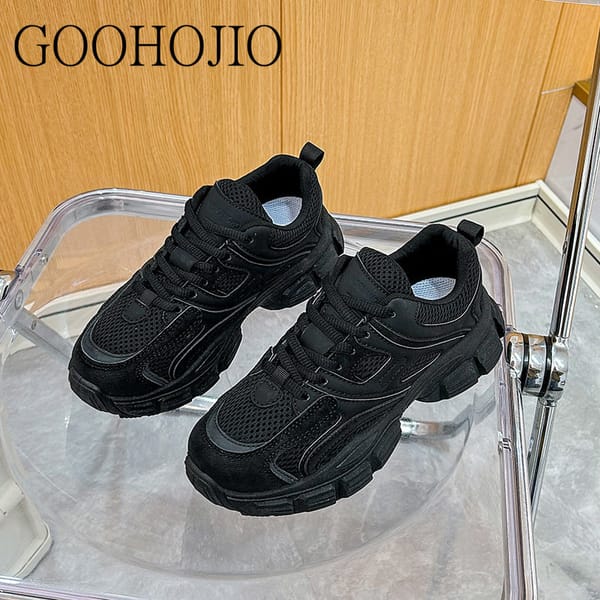 Sneakers College Style All-match Shoes Women Vulcanize Shoes Light Thick-soled Casual Shoes Lace-up Women Comfortable Breathable