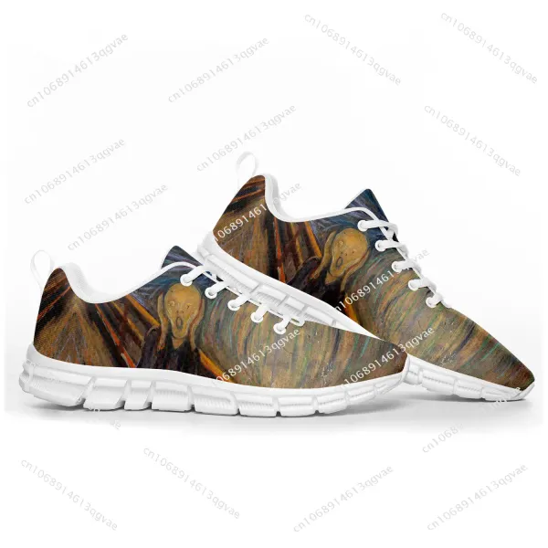 Edvard Munch Oil Painting The Scream Sports Shoes Mens Womens Teenager Kids Children Sneakers Custom High Quality Couple Shoes