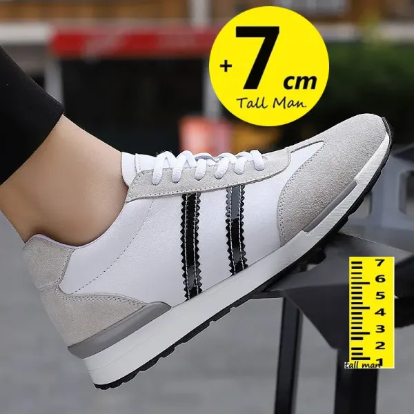 Breathable Men height increasing shoes elevator sneakers insole 7cm white black shoes taller men leisure shoes sport luxury