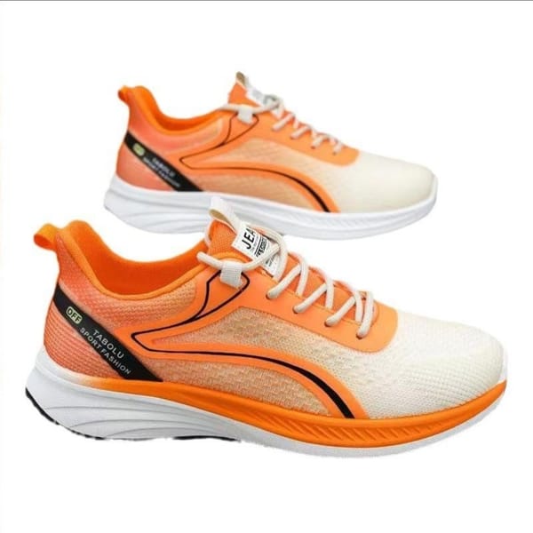 Soft sole running shoes men spring Korean version trendy sports shoes flying woven breathable lace-up shoes men