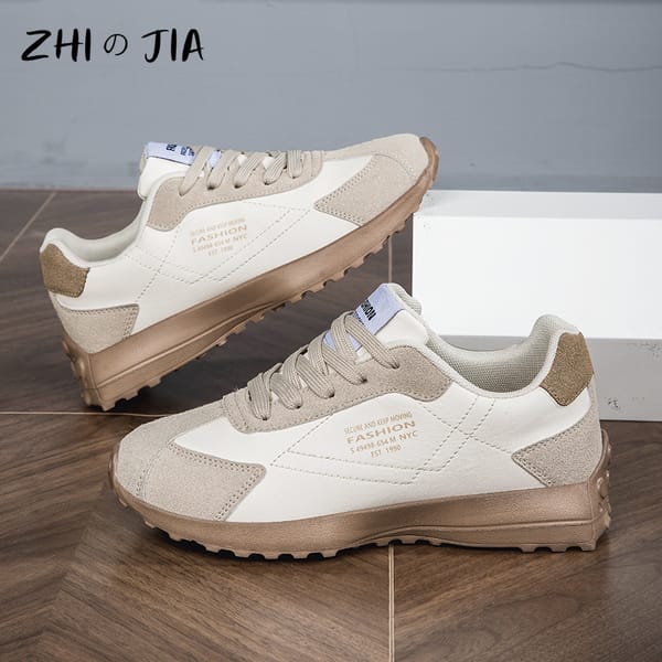 Spring New Leather Casual Sports Women's Shoes Anti Slip Wear Resistant Work Shoes Outdoor Hiking Tourism Driving Footwear 35-42