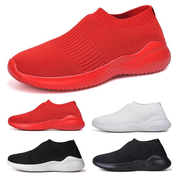 Men Sneakers Low Top Casual Shoes Breathable Walking Shoes Lace Up Mesh Sock Shoes Outdoor Camping Travel Shoes Plus Size 38-45