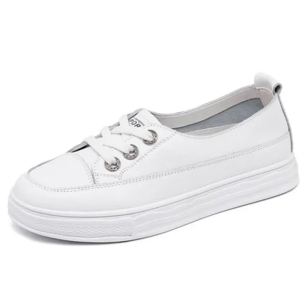 New Hollow Genuine Leather Women Casual Shoes Sneakers Women Vulcanized Shoes Fashion Women Summer Shoes