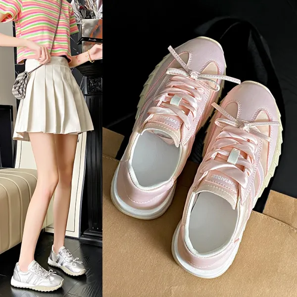 2024 Women's Summer Running Shoe Luxury Brand Casual Shoes for Women Mesh Breathable Platform Designer Pink Women's Sneakers