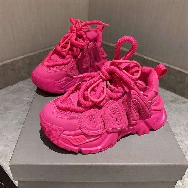 Women Platform Casual Outdoor Personalized Design Sneakers Comfortable Lace Up Light Running Walking Sports Fashion Shoes 35-40